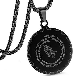 New Stainless Steel Coin Pendant Necklace 24"